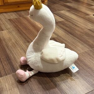 NWOT bebe Plush Bird Toy with Golden Crown - White and Pink